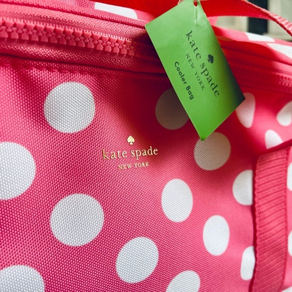 Kate Spade Pink and White Polka Dot Insulated Travel Bag - Picture 2 of 11